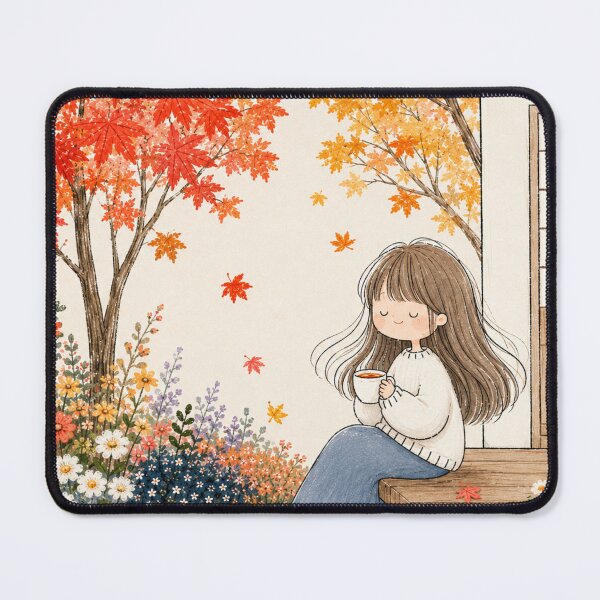 Item preview, Autumn Cozy Girl with Tea Cute Fall Cottagecore Illustration designed and sold by Quite mind .