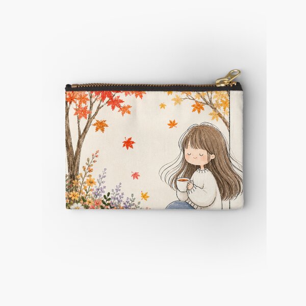 Item preview, Autumn Cozy Girl with Tea Cute Fall Cottagecore Illustration designed and sold by Quite mind .