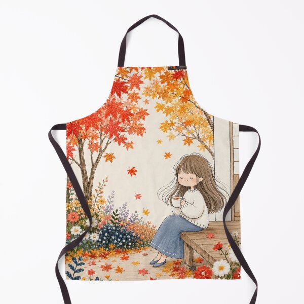 Item preview, Autumn Cozy Girl with Tea Cute Fall Cottagecore Illustration designed and sold by Quite mind .