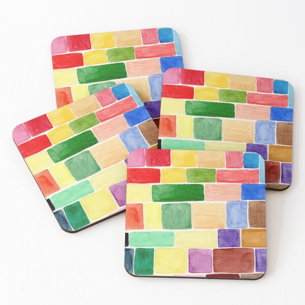 Item preview, Colourful Watercolour Blocks: Geometric Mosaic Pattern designed and sold by ArithraStudio.