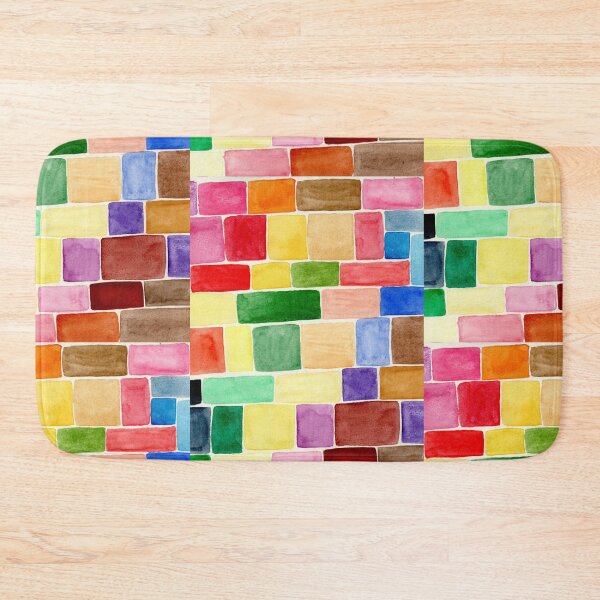 Item preview, Colourful Watercolour Blocks: Geometric Mosaic Pattern designed and sold by ArithraStudio.