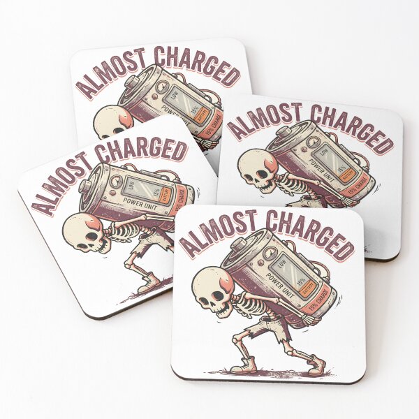 Item preview, Skeleton Carrying Giant Low Battery 15 Percent Almost Charged Retro Graphic designed and sold by MisteryDesigner.