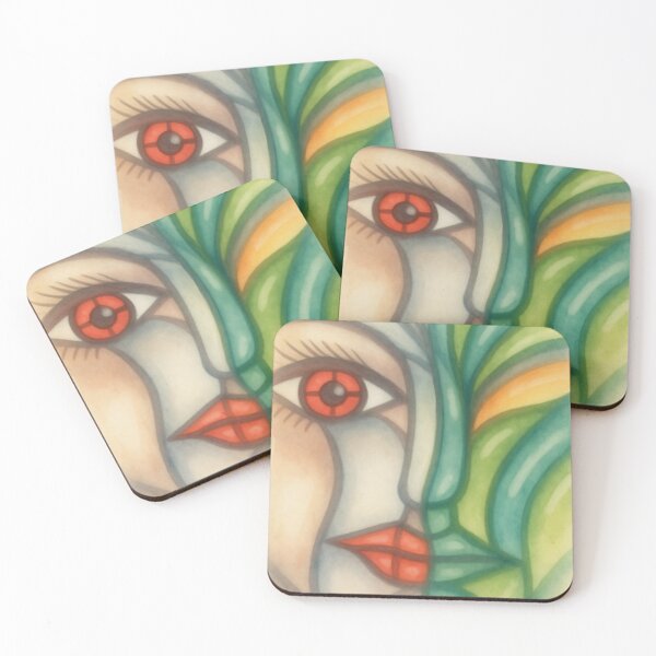 Item preview, Abstract Cubist Portrait, Watercolor Face designed and sold by Komaxstore.