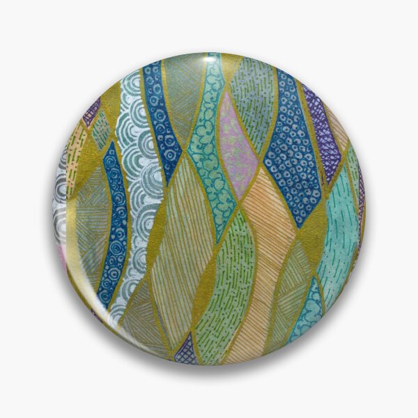 Item preview, Gold-Toned Teal and Purple Abstract Leaf Pattern designed and sold by ArithraStudio.