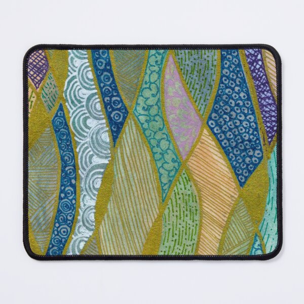 Item preview, Gold-Toned Teal and Purple Abstract Leaf Pattern designed and sold by ArithraStudio.