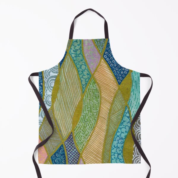 Item preview, Gold-Toned Teal and Purple Abstract Leaf Pattern designed and sold by ArithraStudio.