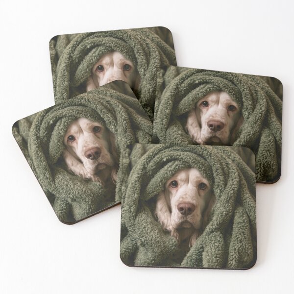 Item preview, Clumber Spaniel in Blanket 01 designed and sold by Elisabeth Lucas.