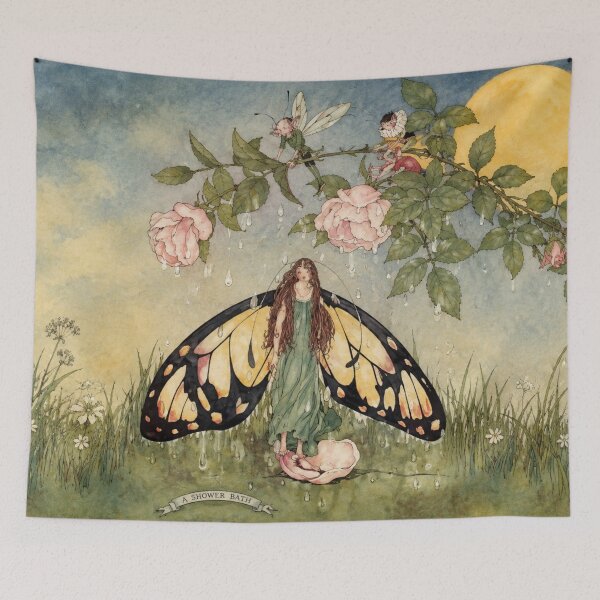 Item preview, Fairy Tale Wall Art, A Shower Bath Fairy Illustration, Frances Comstock Vintage Storybook Art designed and sold by RickE.