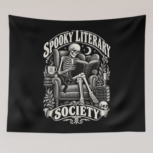 Item preview, Spooky Literary Society - Skeleton Reader Halloween designed and sold by Ridaelb.
