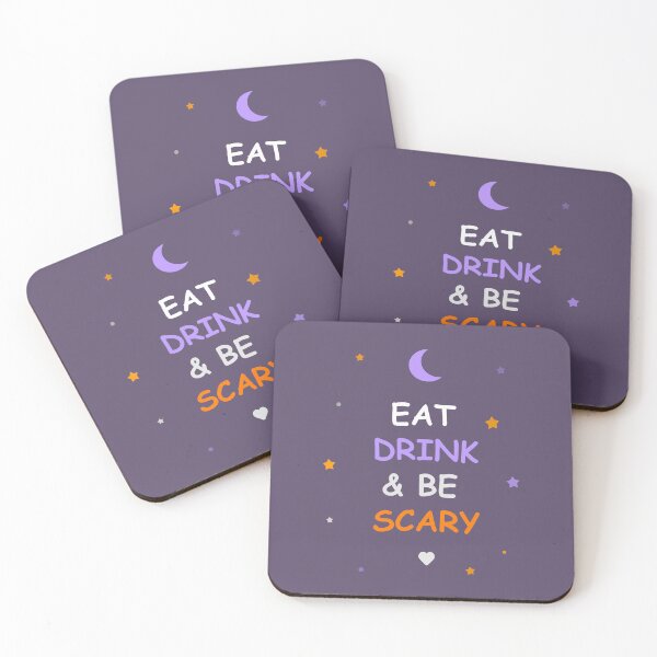 Item preview, Eat Drink and Be Scary Halloween Quote Typography Art designed and sold by OlhaTironArt.