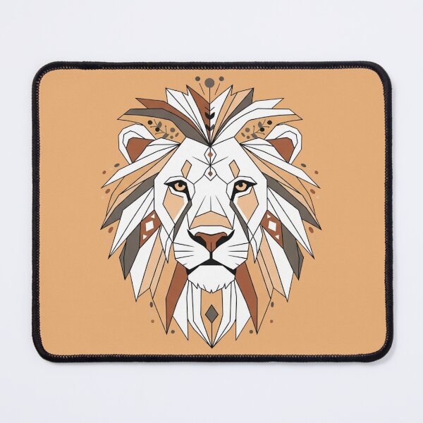 Item preview, Geometric boho lion - white and brown designed and sold by WildArtIT.