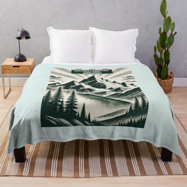 Item preview, Hiking or hiding? Fun retro-style panoramic print of a mountain landscape, hiking designed and sold by PanaluPrint .