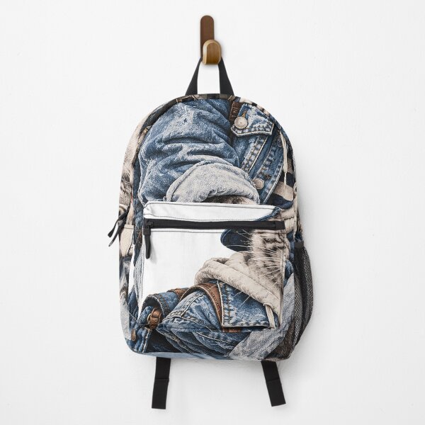 Item preview, Trendy Denim Cat Streetwear Design designed and sold by Gold Turtle Lina.