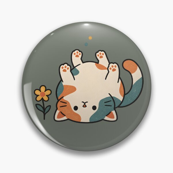 Item preview, Upside Down Cat with Tiny Flower designed and sold by  MAD's Recreation Studio.