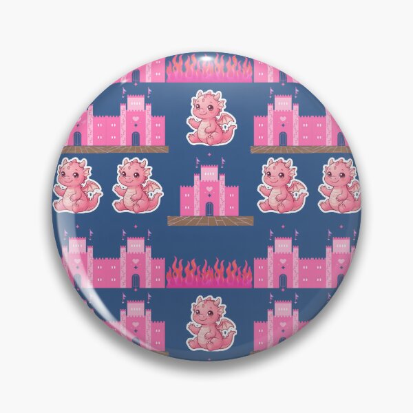 Item preview, Cute Kawaii Pink Dragon And Castle Pattern designed and sold by Azurart2.