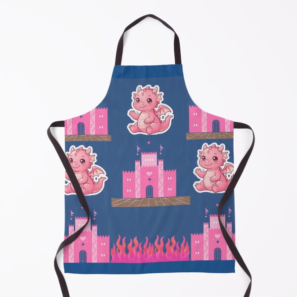 Item preview, Cute Kawaii Pink Dragon And Castle Pattern designed and sold by Azurart2.
