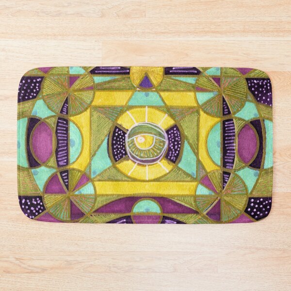 Item preview, Teal, Purple and Gold-Toned Geometric Abstract designed and sold by ArithraStudio.