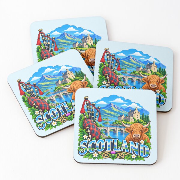 Item preview, Scotland - Highland Cow, Castle & Bagpipes designed and sold by Myra365Art.