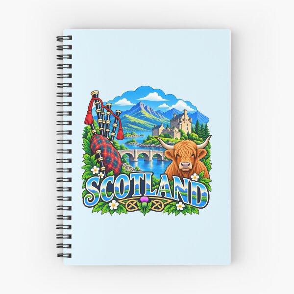 Item preview, Scotland - Highland Cow, Castle & Bagpipes designed and sold by Myra365Art.