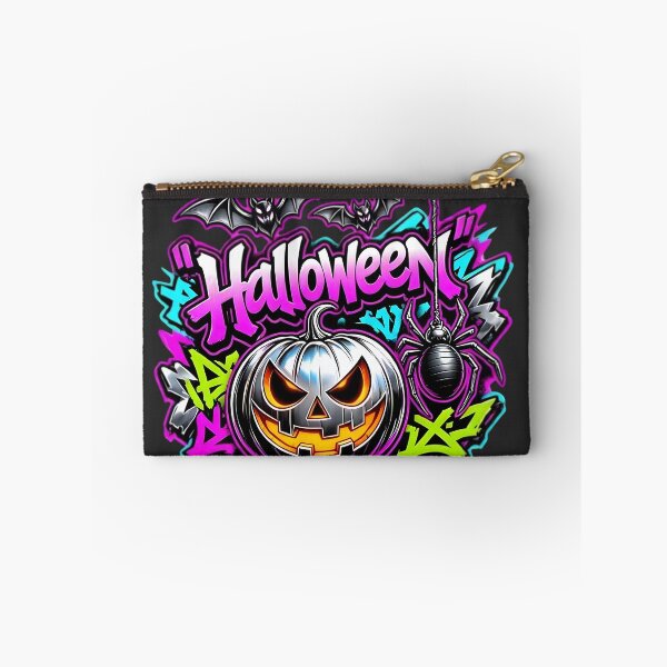 Item preview, Silver Chrome Pumpkin Halloween Graffiti Neon Streetwear designed and sold by CloudyCatArt.