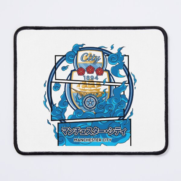 Item preview, Manchester City FC Anime Crest, 1894 Founding Year, Blue Flames, Japanese Katakana designed and sold by annaarthk.