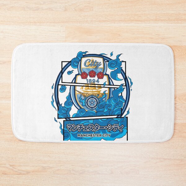Item preview, Manchester City FC Anime Crest, 1894 Founding Year, Blue Flames, Japanese Katakana designed and sold by annaarthk.