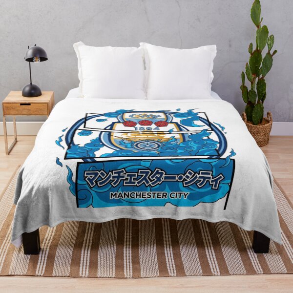 Item preview, Manchester City FC Anime Crest, 1894 Founding Year, Blue Flames, Japanese Katakana designed and sold by annaarthk.