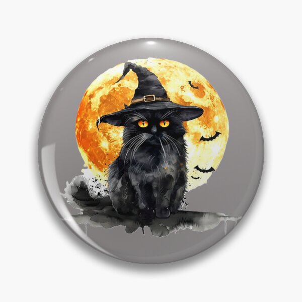 Item preview, black cat hat with moon br colorful halloween cat themed design designed and sold by SmashingDeals.