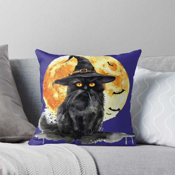 Item preview, black cat hat with moon br colorful halloween cat themed design designed and sold by SmashingDeals.