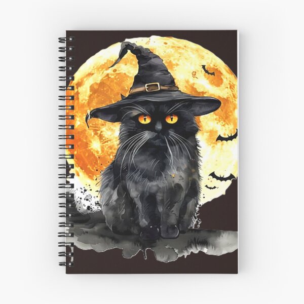 Item preview, black cat hat with moon br colorful halloween cat themed design designed and sold by SmashingDeals.