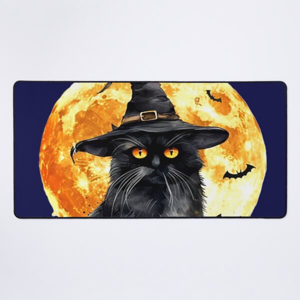 Item preview, black cat hat with moon br colorful halloween cat themed design designed and sold by SmashingDeals.