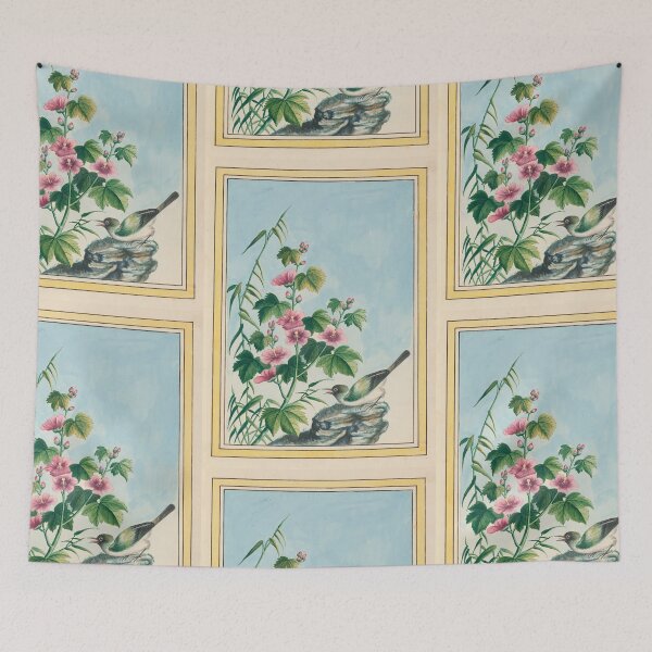 Item preview, Pierre Joseph Buchoz Botanical Pink Blossom Songbird Vintage designed and sold by TeeARTHY.
