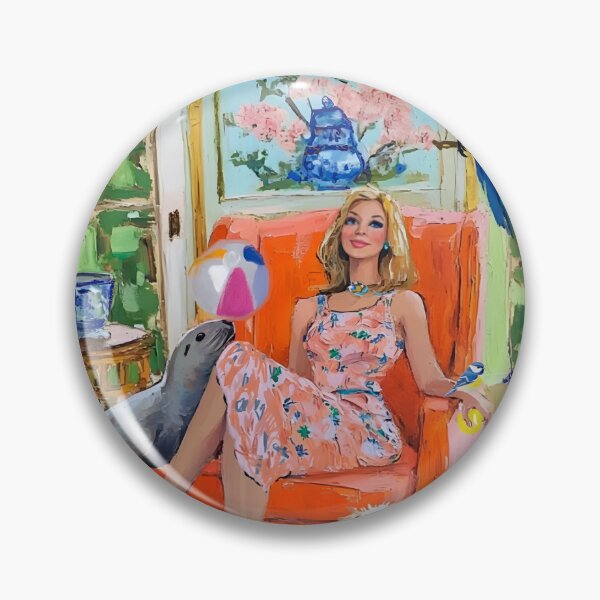 Item preview, Gossipers on orange chair, woman and animals  designed and sold by SophieClimaArt.