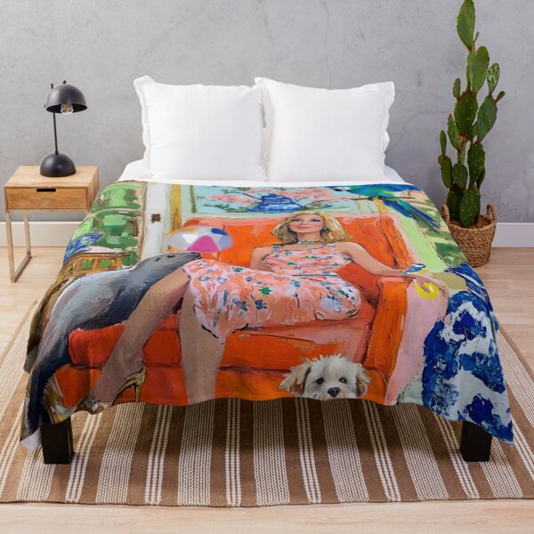Item preview, Gossipers on orange chair, woman and animals designed and sold by SophieClimaArt.
