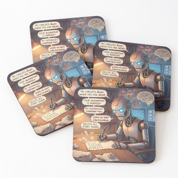 Item preview, Robot Writing Love Letter Overheating Logic Humor designed and sold by Michaelragheb.