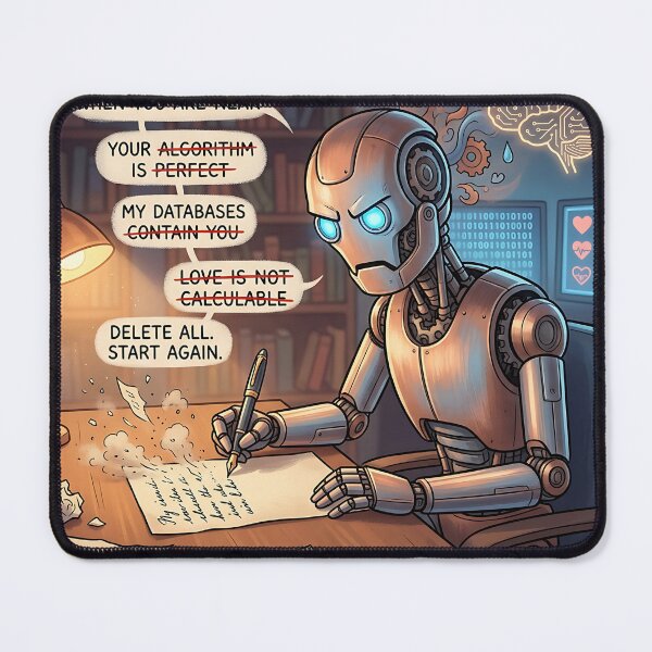 Item preview, Robot Writing Love Letter Overheating Logic Humor designed and sold by Michaelragheb.