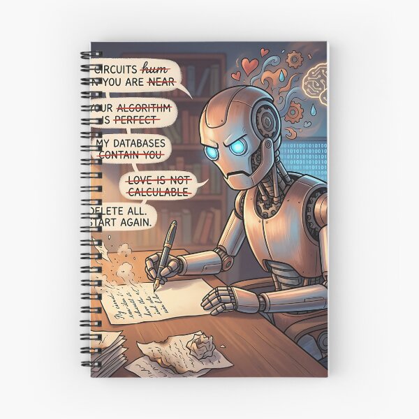 Item preview, Robot Writing Love Letter Overheating Logic Humor designed and sold by Michaelragheb.
