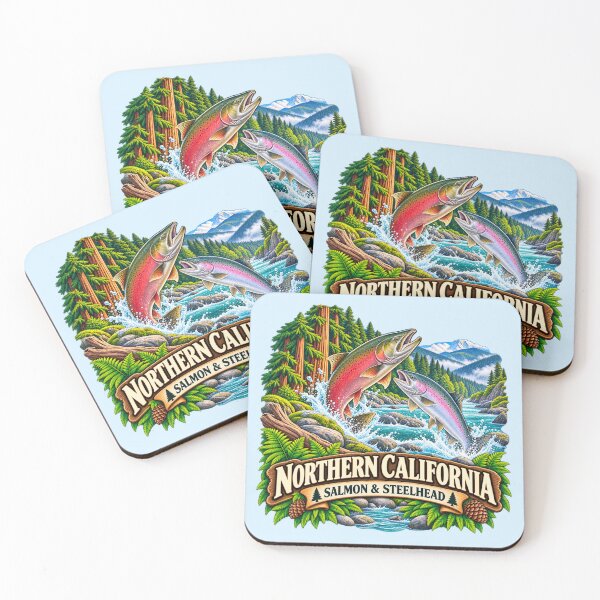 Item preview, Northern California - Salmon & Steelhead, Klamath River designed and sold by Myra365Art.
