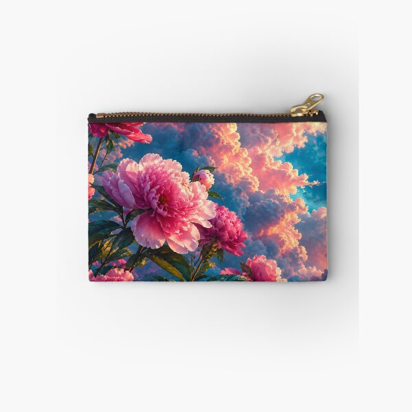Item preview, Dreamy Pink Peonies Under a Dramatic Sunset Sky – Romantic Floral Fantasy Art designed and sold by IRON SIREN.