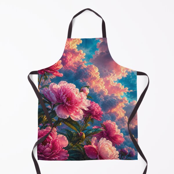 Item preview, Dreamy Pink Peonies Under a Dramatic Sunset Sky – Romantic Floral Fantasy Art designed and sold by IRON SIREN.