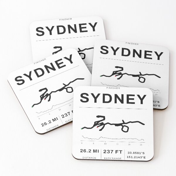 Item preview, Sydney Marathon 26.2 Mile Route Map designed and sold by WorldLineStudioDesigns.
