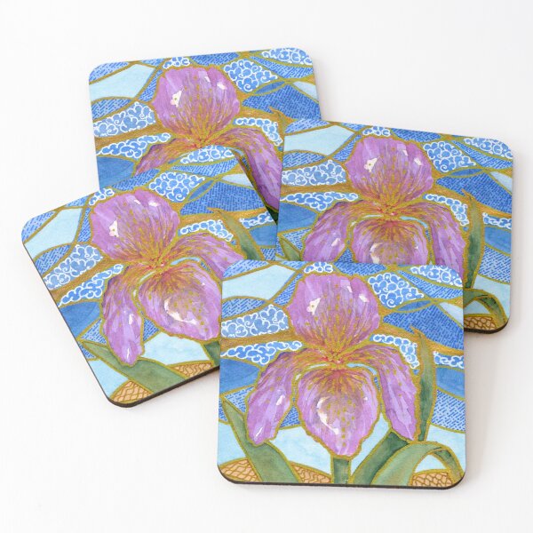 Item preview, Purple Orchid with Gold-Toned Botanical Pattern designed and sold by ArithraStudio.