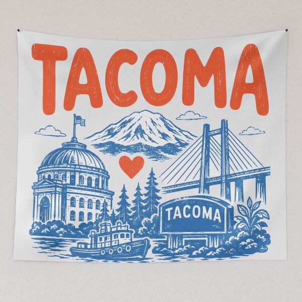 Item preview, Tacoma Washington Cute Retro City  designed and sold by HowToCanadian.