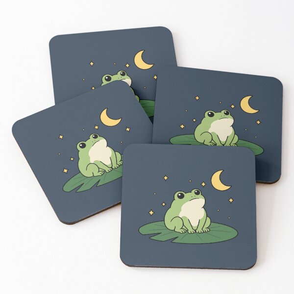 Artikelvorschau, Cute Frog on Lily Pad at Night entworfen und verkauft von NeoMow.