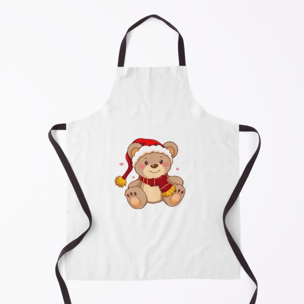 Item preview, Cute Christmas Teddy Bear in Santa Hat and Scarf designed and sold by AnimalMenagerie.