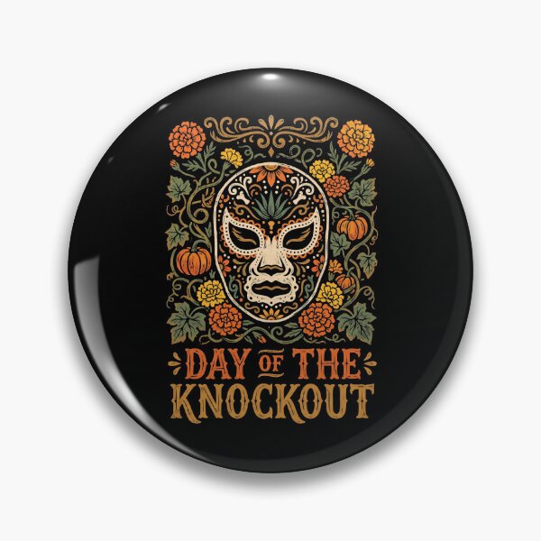 Item preview, Day Of The Knockout Lucha Libre Mask Marigold Halloween designed and sold by TeNovaStudio ⭐⭐⭐⭐⭐.