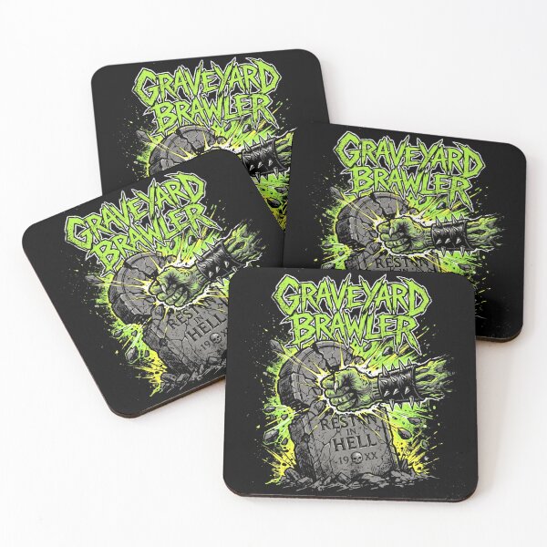 Item preview, Graveyard Brawler Zombie Fist Smashing Tombstone Halloween designed and sold by TeNovaStudio ⭐⭐⭐⭐⭐.