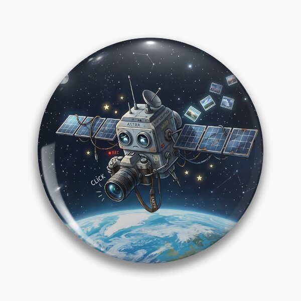Item preview, Cute Satellite Orbiting Earth Capturing Space Photos Art designed and sold by Michaelragheb.