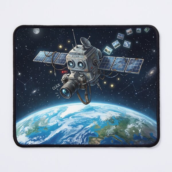 Item preview, Cute Satellite Orbiting Earth Capturing Space Photos Art designed and sold by Michaelragheb.
