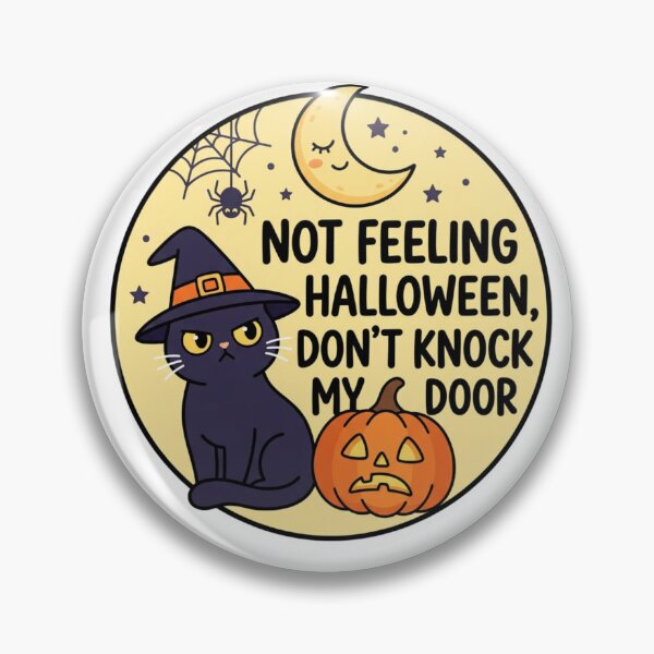 Item preview, Not Feeling Halloween Don't Knock My Door Cat Sticker designed and sold by HOODYBUDSTYLES.
